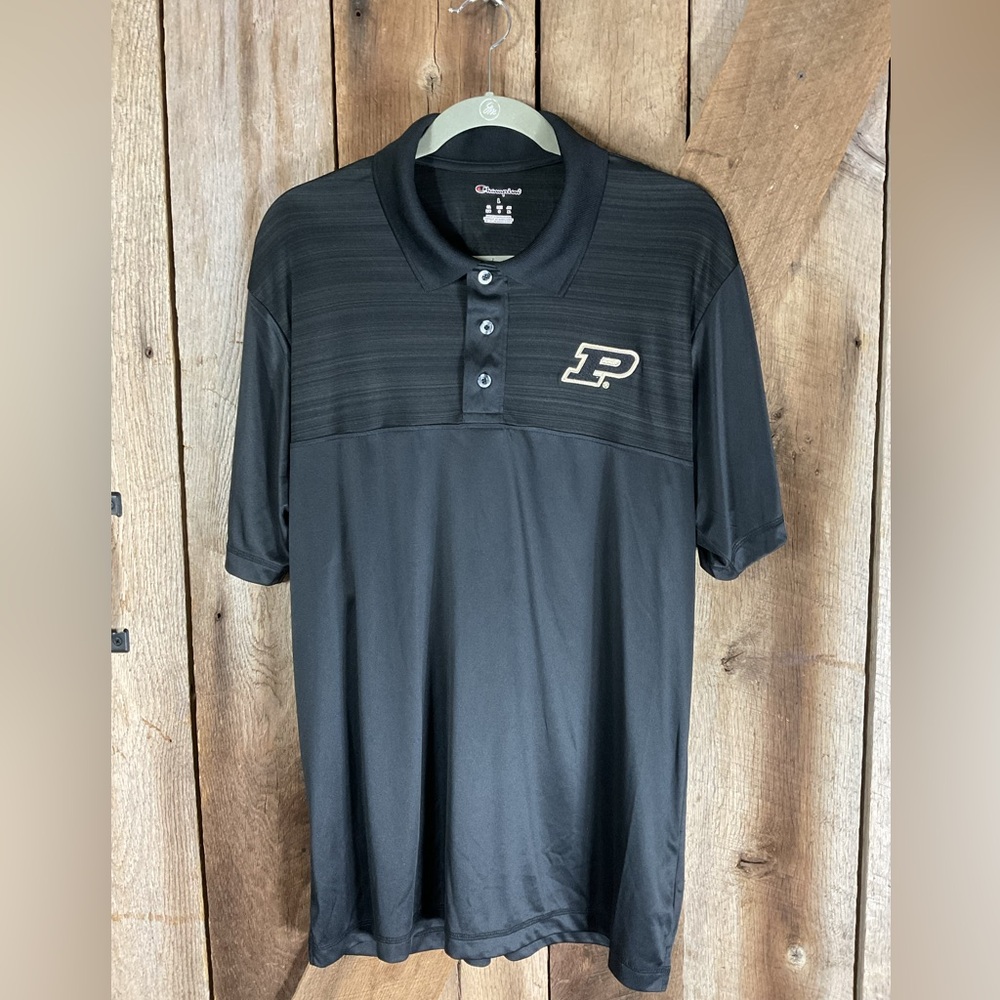 Champion PURDUE BOILERMAKERS Men’s Black Stadium Highlight Polo Size Large